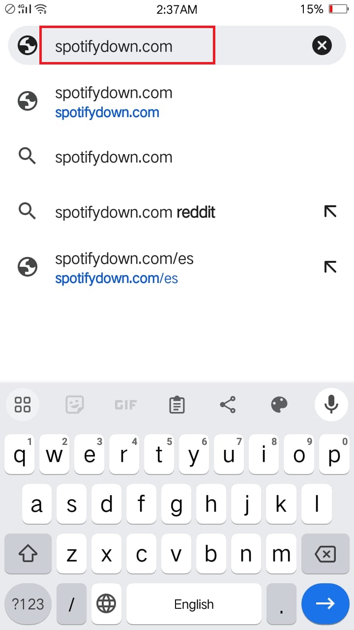 search spotifydown dot com on search bar