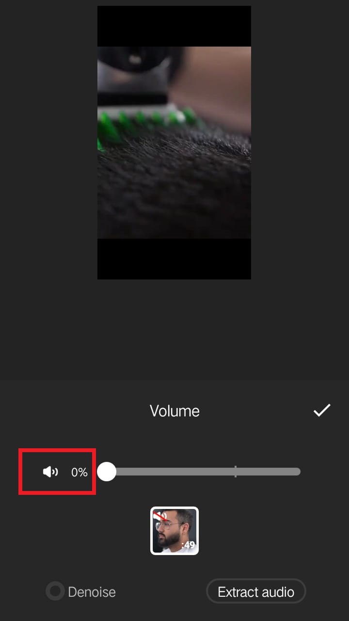 successfully lowered original video volume in inshot