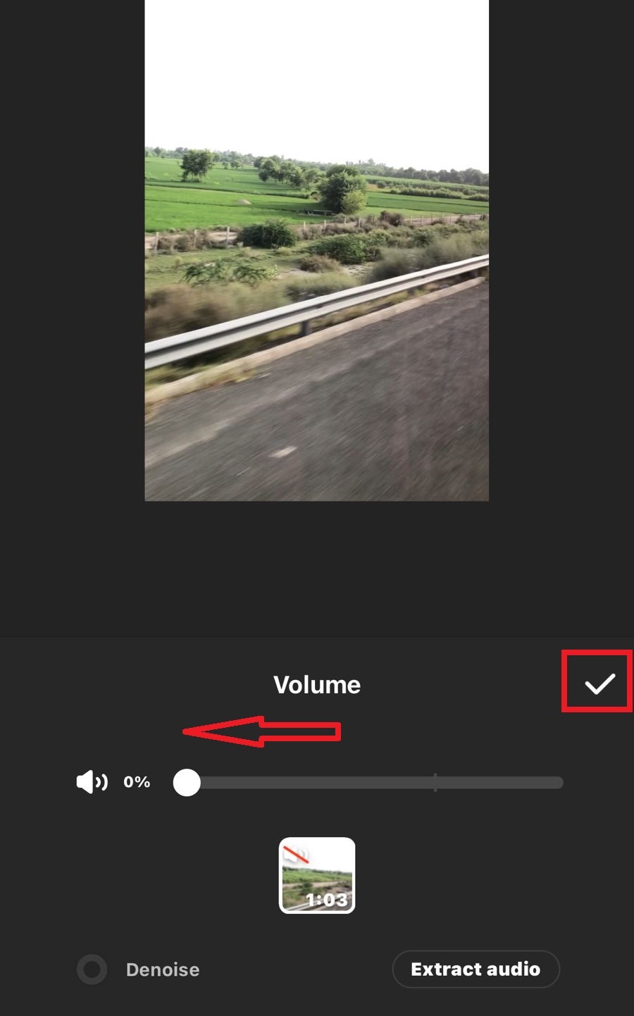lower the volume of original video in inshot on iphone