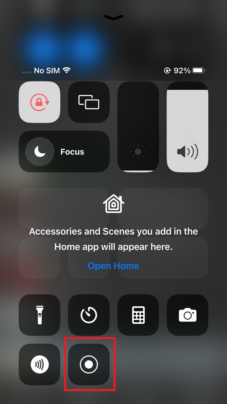 tab on recording icon on iphone