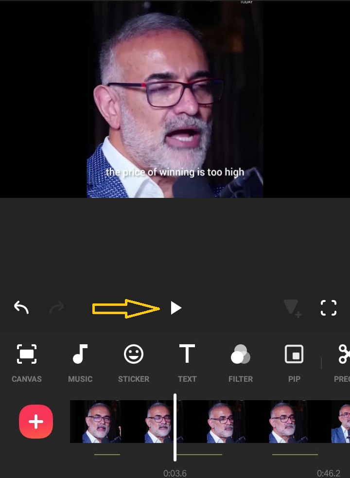 Play video and check caption again