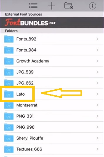 locate lato fonts in anyfont app
