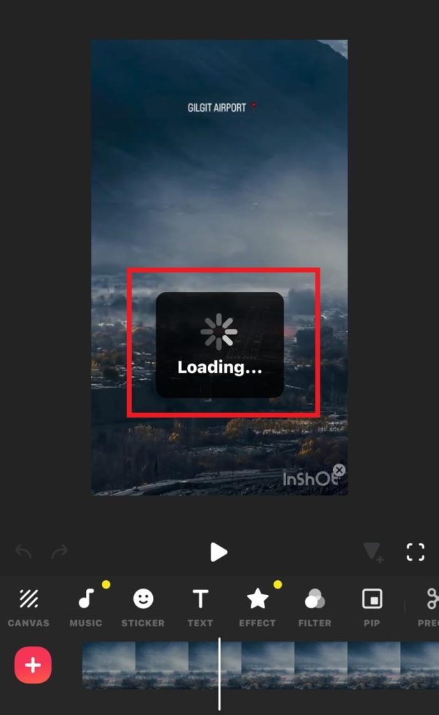 loading show while removing inshot logo